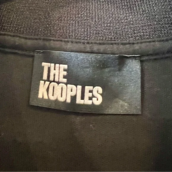 The Kooples Black and Navy Bomber Jacket - Picture 2 of 4